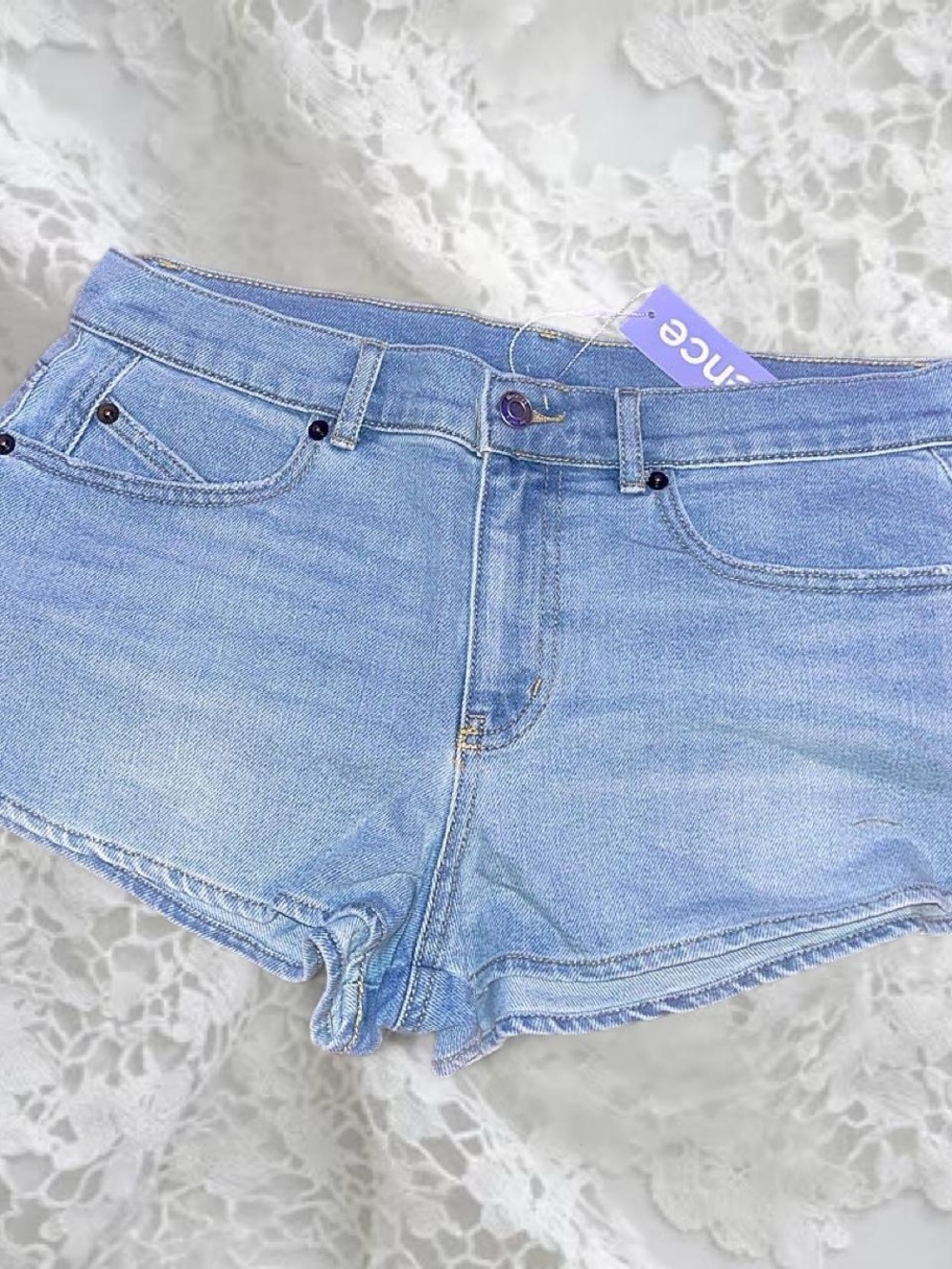 Florence by Mills Cheeky Low Rise Denim Short in Bleached Wash 🤍